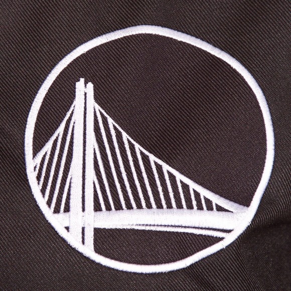 NBA Golden State Warriors JH Design Women's Poly Twill Logo Varsity Jacket - Picture 3 of 5